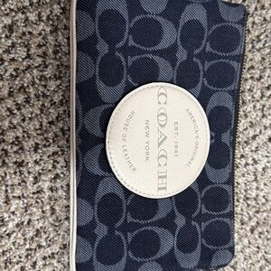 Coach Dark Blue and Cream Pouch